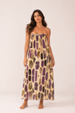 Vestido Tomara que Caia Macrame Tule Poa Pincel Manteiga