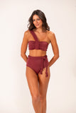 Hotpant Macramê Vinho Tinto