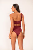 Hotpant Macramê Vinho Tinto