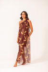 Vestido Um Ombro Macramê Camomila Telha