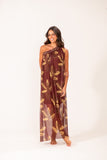 Vestido Um Ombro Macramê Camomila Telha