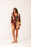 Kimono Rolotê Macramê Compose Camomila Telha