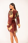 Kimono Rolotê Macramê Compose Camomila Telha