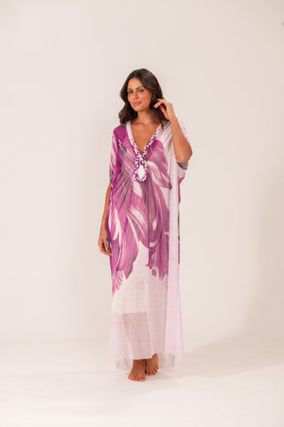 Kaftan V Gota Tule Compose Sofie Pitaya