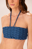 Top Faixa Tiras Azul Maldivas
