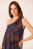 Vestido Um Ombro Macramê Tule Gaivota Maldiva