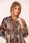 Camisa Macramê Lycra Folha de Céu