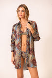 Camisa Macramê Lycra Folha de Céu