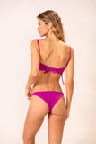 Biquíni Torcido Nó Texturizado Rosa Pitaya