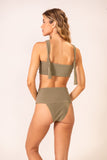 Calcinha Pala Hotpant Texturizado Verde Oliva