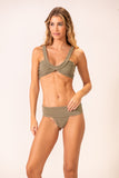 Calcinha Pala Hotpant Texturizado Verde Oliva