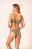 Calcinha Pala Hotpant Texturizado Verde Oliva