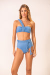 Hotpant Macramê Azul Céu