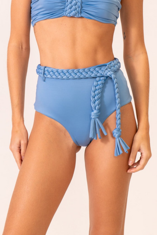 Hotpant Macramê Azul Céu