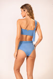 Hotpant Macramê Azul Céu
