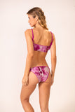 Biquíni Tqc Argola Rolotê Borboleta Tie dye Rosa Pitaya