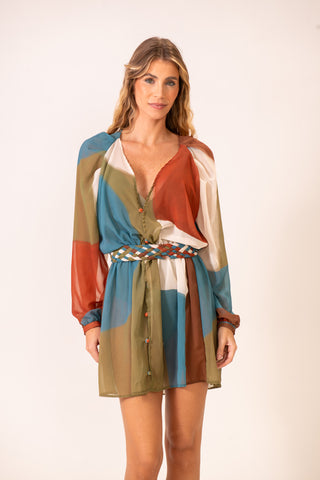Kimono Rolotê Macramê Compose Folha de Céu