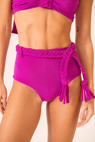 Hotpant Macramê Texturizado Rosa Pitaya