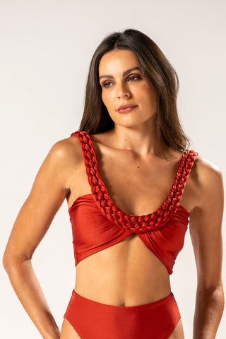 Top Canoa Macramê Telha