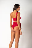 Hotpant Macramê Marsala