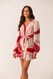 Kimono Rolotê Macramê Compose Fushi Tomate