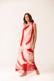 Vestido Um Ombro Macramê Tule Compose Fushi Tomate