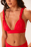 Top Tri Macramê Vermelho Tomate