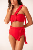 Hotpant Macramê Vermelho Tomate