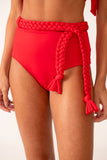 Hotpant Macramê Vermelho Tomate