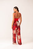 Calça Reta Rolotê Tule Fushi Tomate