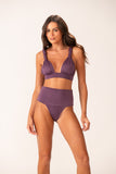 Top Tri Macramê Roxo Jabuticaba