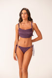 Top Frente Única Rolotês Roxo Jabuticaba