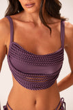 Top Frente Única Rolotês Roxo Jabuticaba
