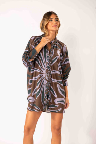 Camisa Macramê Lycra Pétala Petróleo