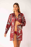 Camisa Macramê Lycra Violete Cinza