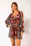Kimono Rolotê Macramê Compose Violete Cinza