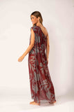 Vestido Um Ombro Macramê Violete Cinza