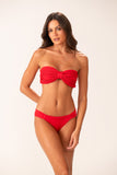 Top Faixa Rolotes Vermelho Tomate