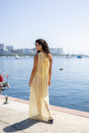 Vestido Um Ombro Macramê Amarelo Camomila