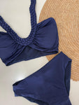 Conjunto Canoa Macramê Marinho