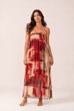 Vestido Tomara que Caia Macrame Tule Fushi Tomate