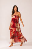Vestido Tomara que Caia Macrame Tule Fushi Tomate