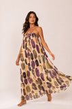 Vestido Tomara que Caia Macrame Tule Poa Pincel Manteiga