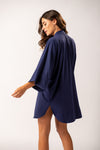 Kimono Macramê Lycra Marinho