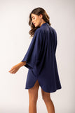 Kimono Macramê Lycra Marinho