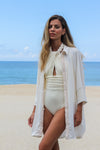 Kimono Macramê Lycra Off White